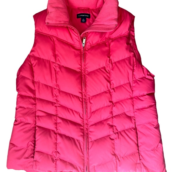LANSโS END padded vest with goose feather used as a new strong pink, size L - Picture 6 of 13